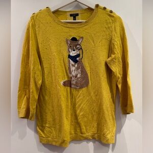 Talbot golden sweater with fox detail - size medium